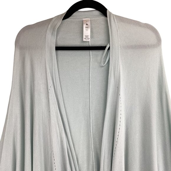 Lululemon Sweater Wrap Shrug Draped Size OS Silk Blend Light Blue Super Soft - Picture 2 of 6